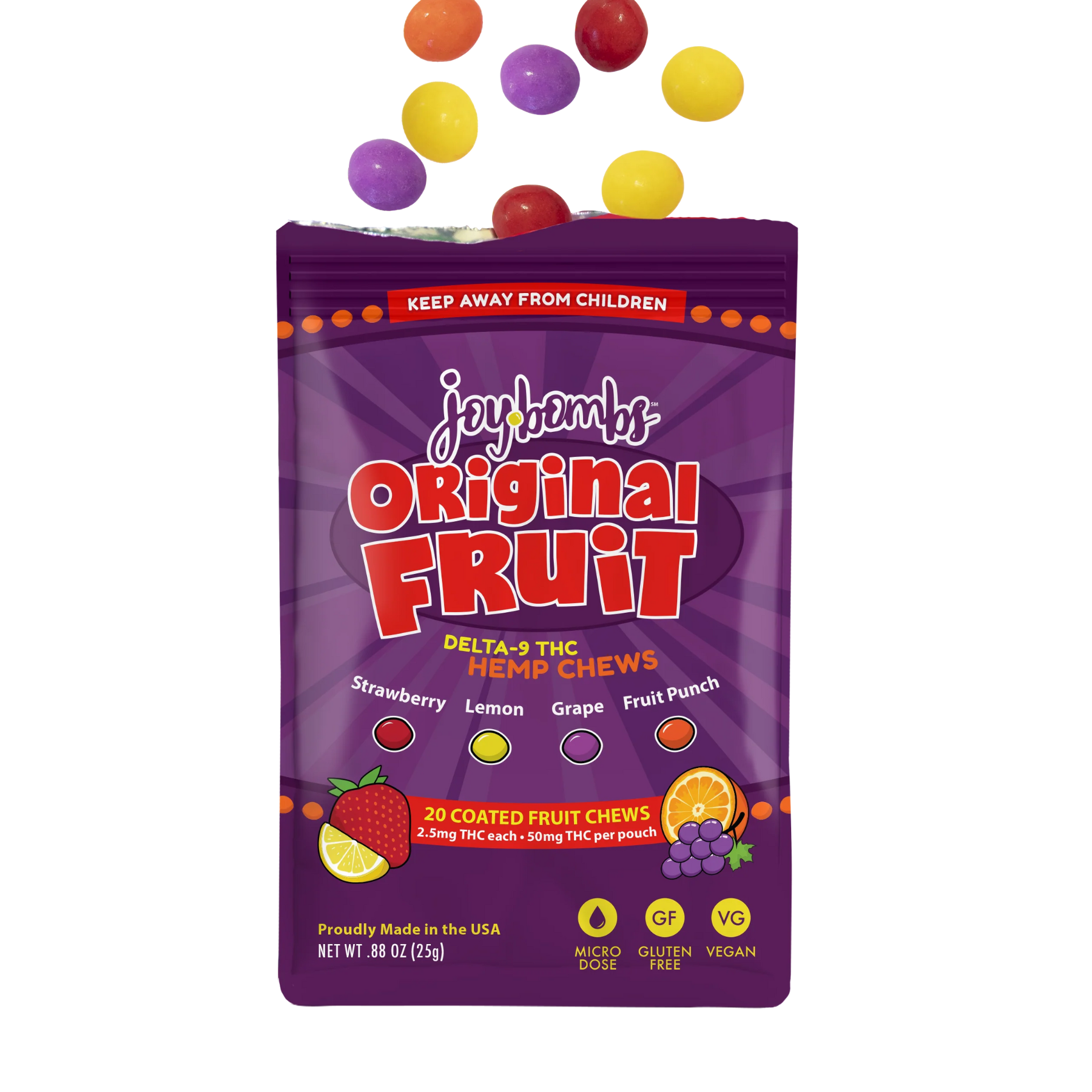 Joy Bombs THC Fruit Chews (50mg)